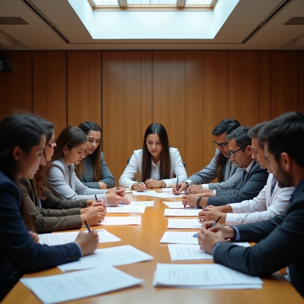 Workshop participants working on cash flow maps at tables